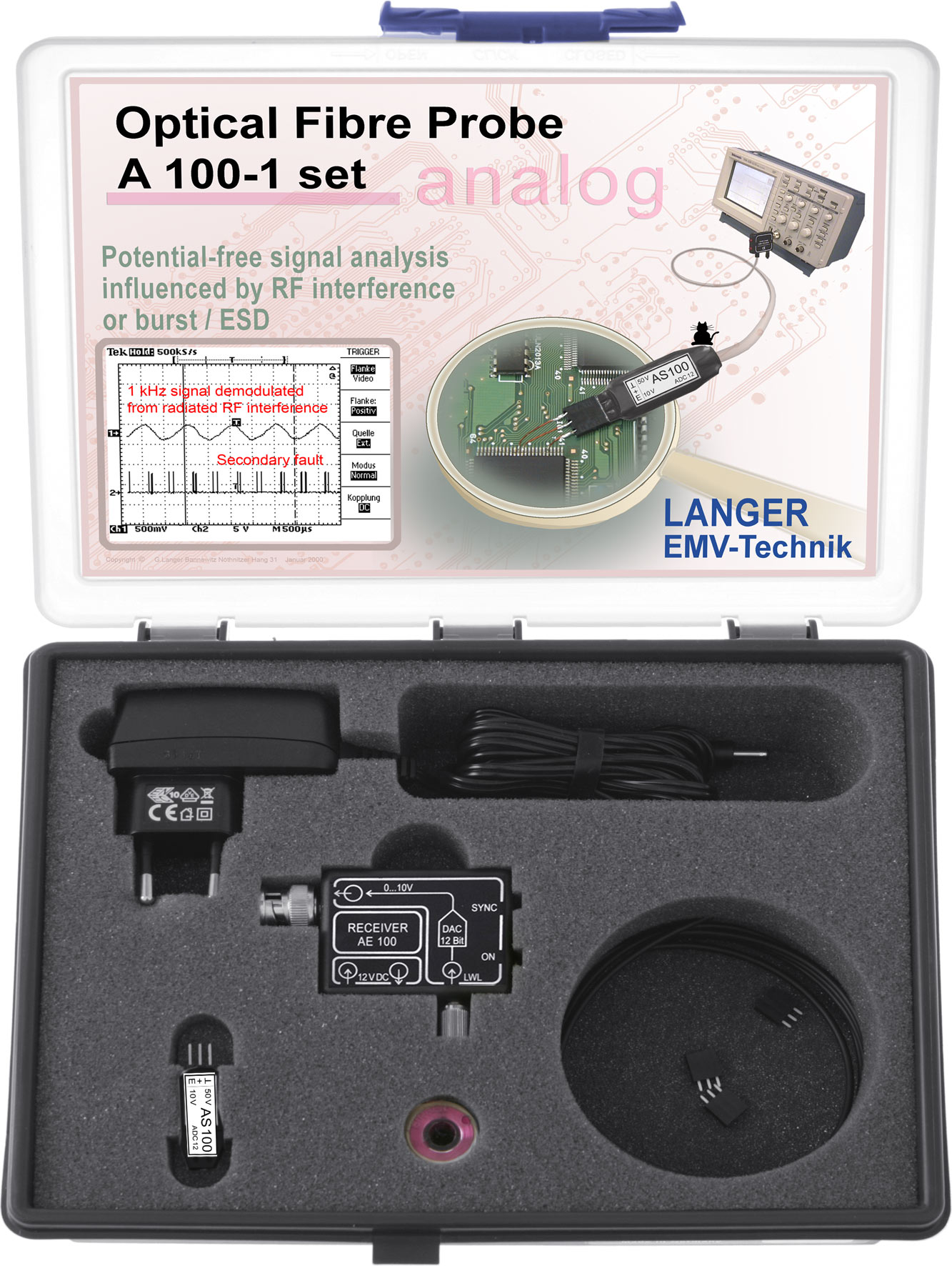 A100-1 set, Tastkopf 1-kanalig, 25 kHz