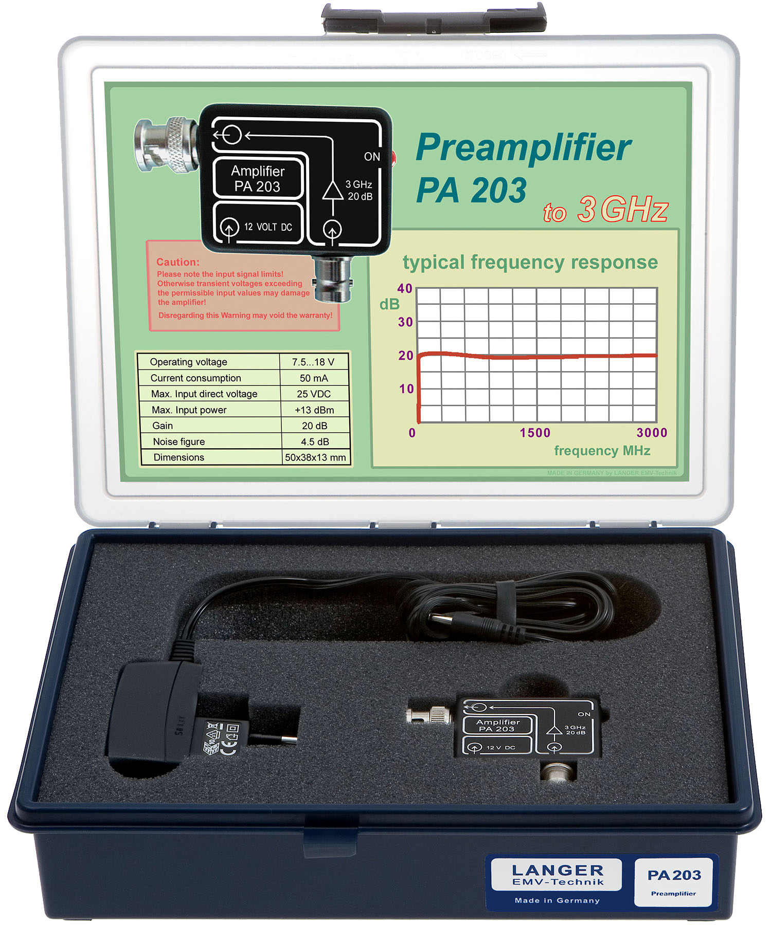 PA 203 BNC set, 前置放大器（100KHz-3GHz）