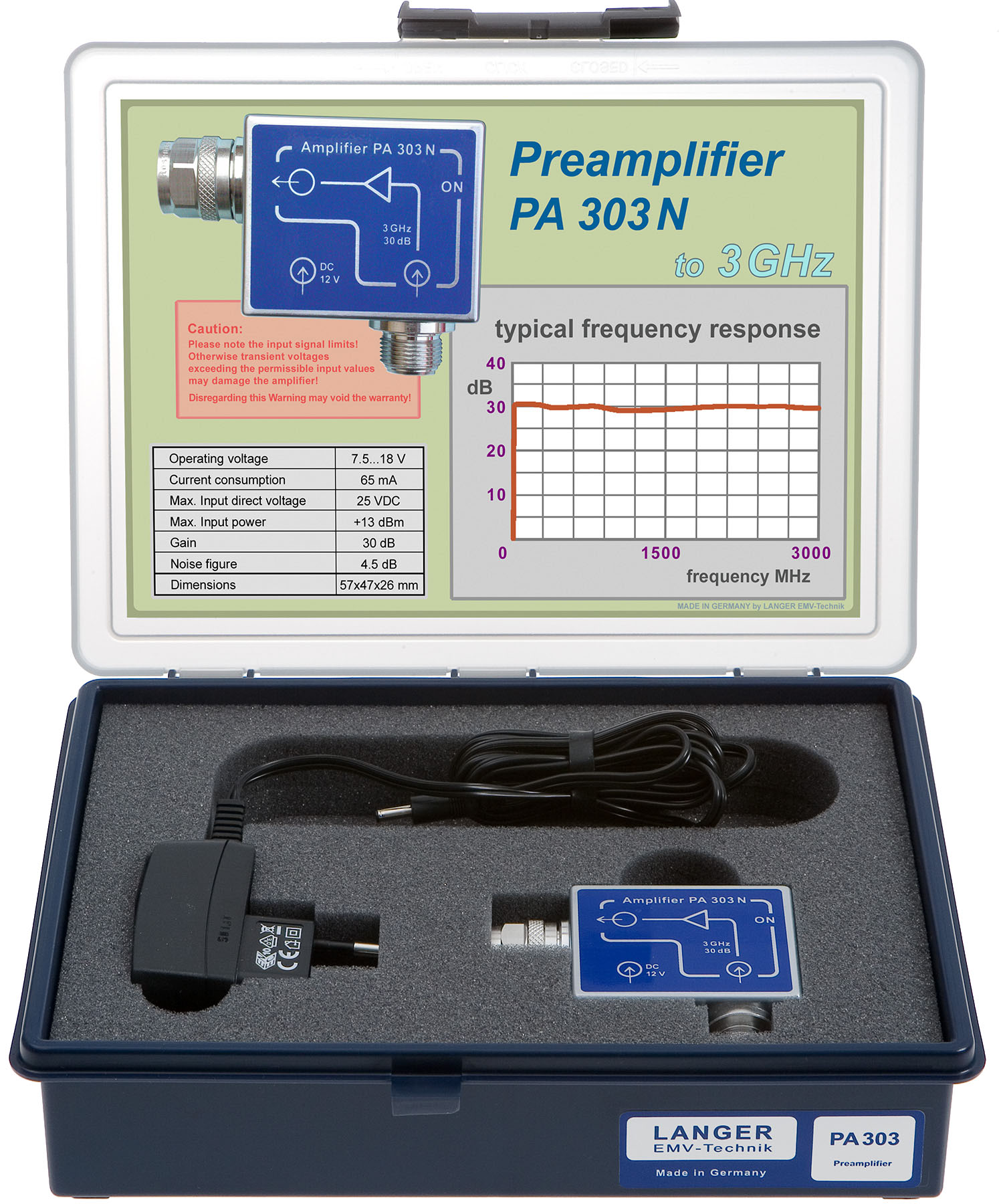 PA 303 N set, Preamplifier 100 kHz up to 3 GHz