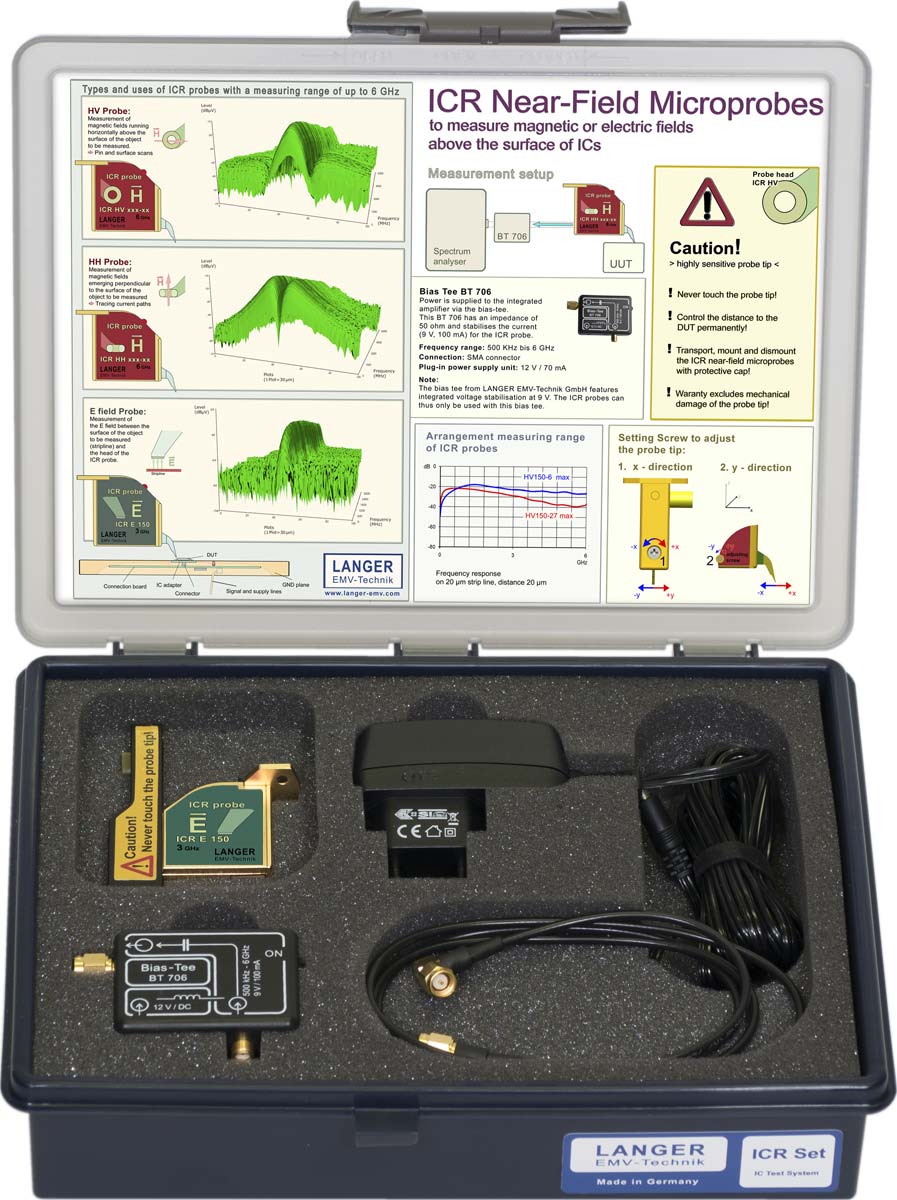 ICR E150 set, Near-Field Microprobe E-field 7 MHz up to 3 GHz