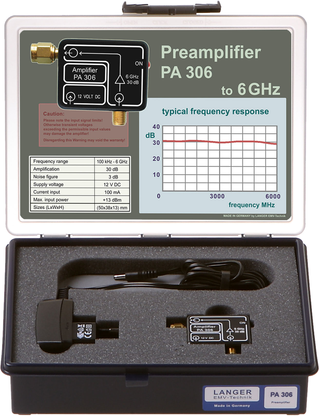 PA 306 SMA set, Preamplifier 100 kHz up to 6 GHz