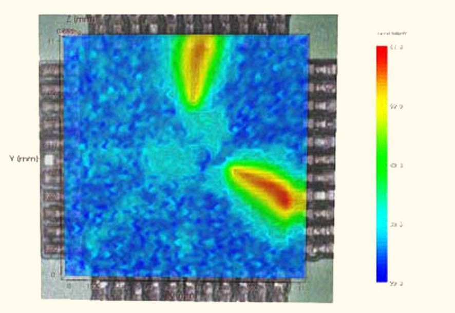 Oberflächenscan eines IC mit Nahfeldmikrosonde