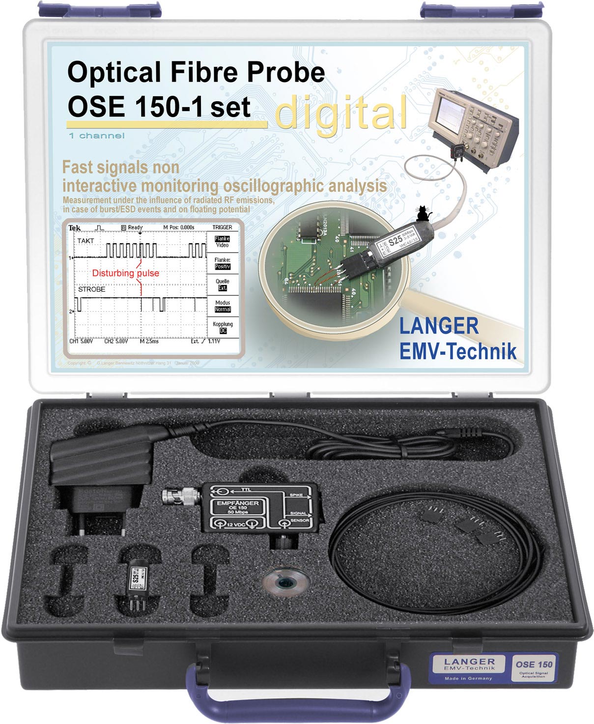 OSE 150-1 set, Optical Fiber Probe 1-channel, 50 Mbps
