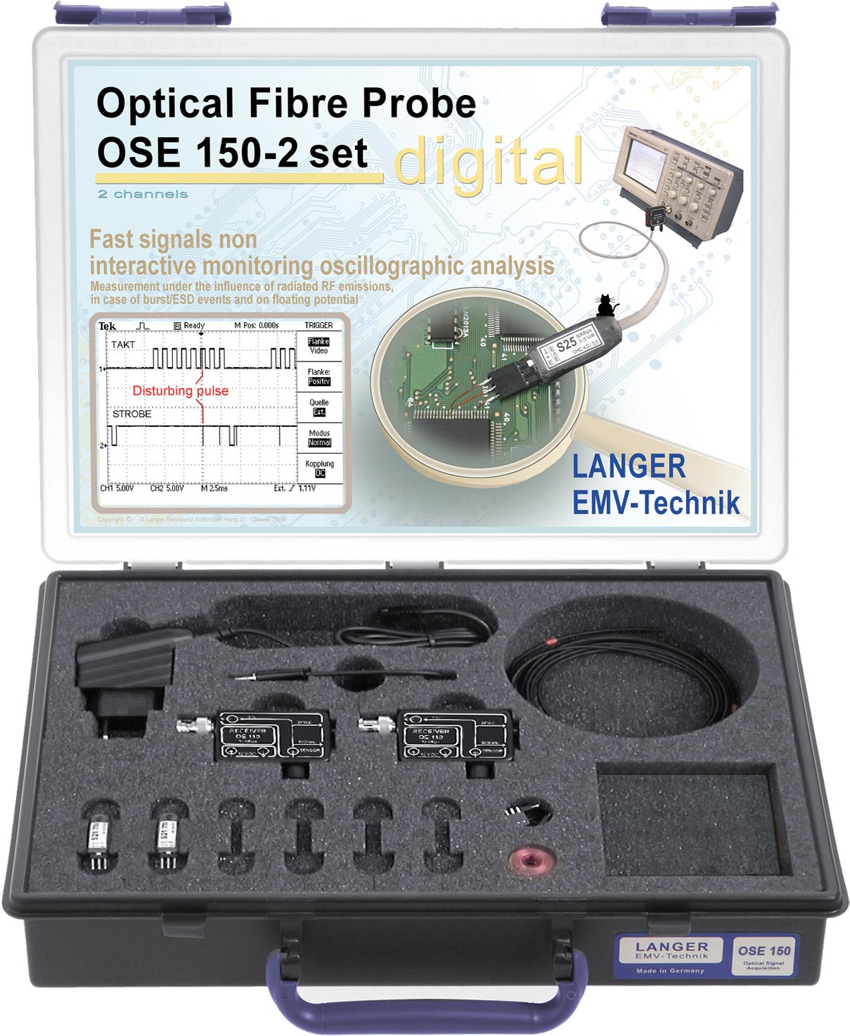OSE 150-2 set, Optical Fiber Probe 2-Channel, 50 Mbps