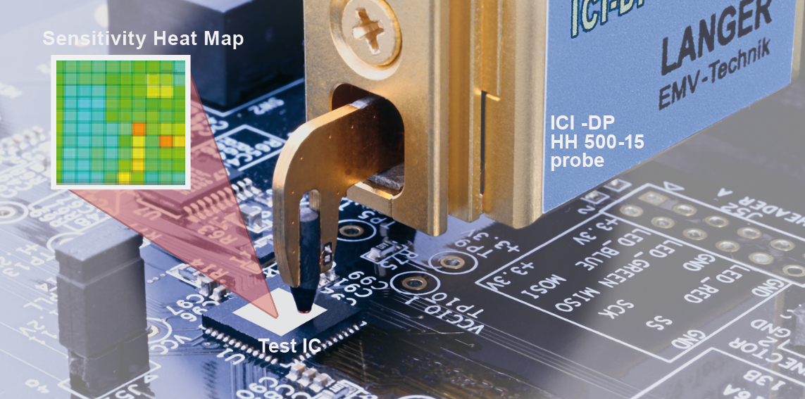 ICI-DP probe above a test IC